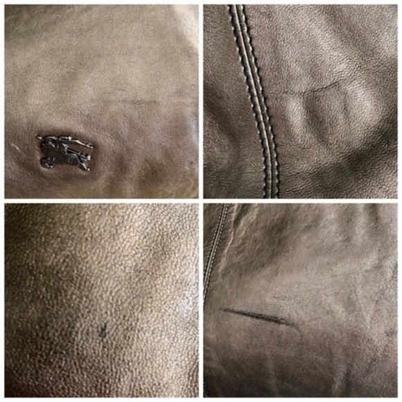 Burberry Dark Nickel Metallic Leather Drawstring Tote with Metal Accents - Picture 15 of 16